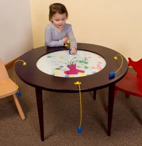 Flowers and Bees Magnetic Round Kids Activity Play Table