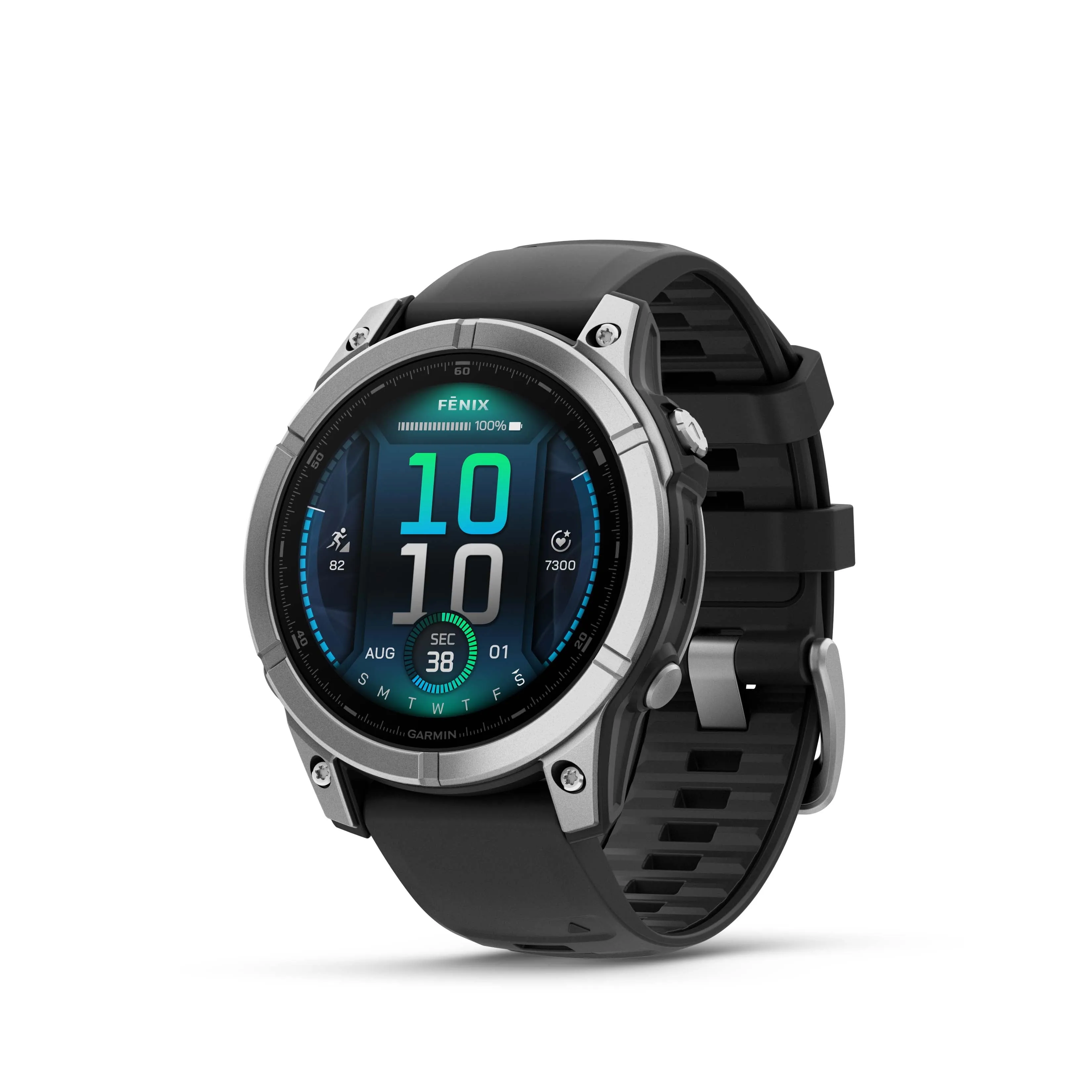 Garmin fēnix® E - 47 mm, AMOLED, Premium Multisport GPS Smartwatch, Long-Lasting Battery Life, Stainless Steel with Black Band