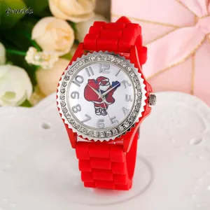 GENVIVIA  Christmas Snowman Silica Gel Analog Watch