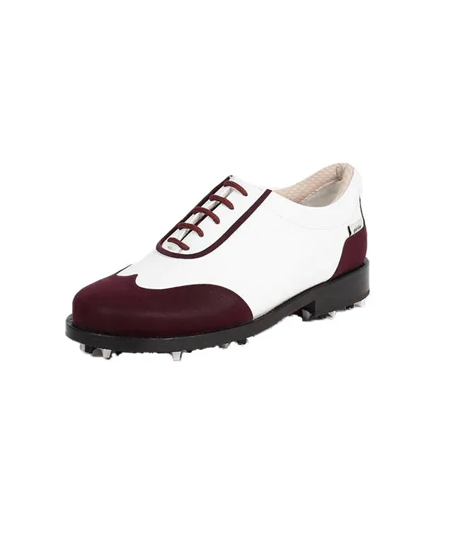 Giclee Women's Under Score Premium Leather Golf Shoes - Burgundy