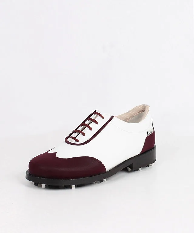 Giclee Women's Under Score Premium Leather Golf Shoes - Burgundy