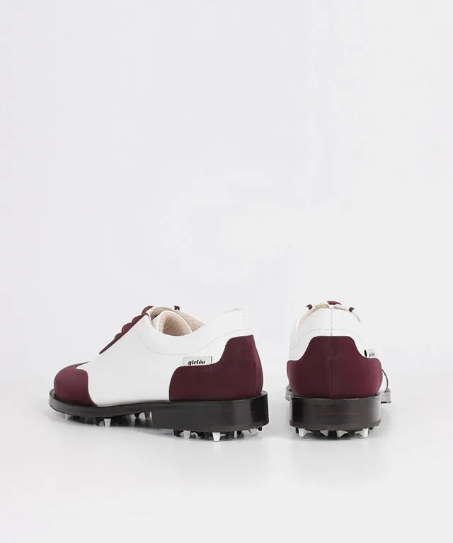 Giclee Women's Under Score Premium Leather Golf Shoes - Burgundy