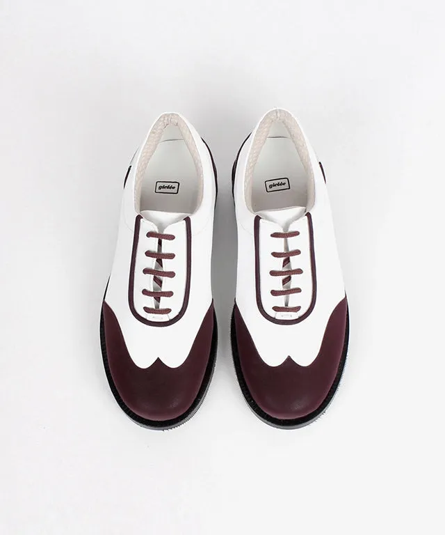 Giclee Women's Under Score Premium Leather Golf Shoes - Burgundy