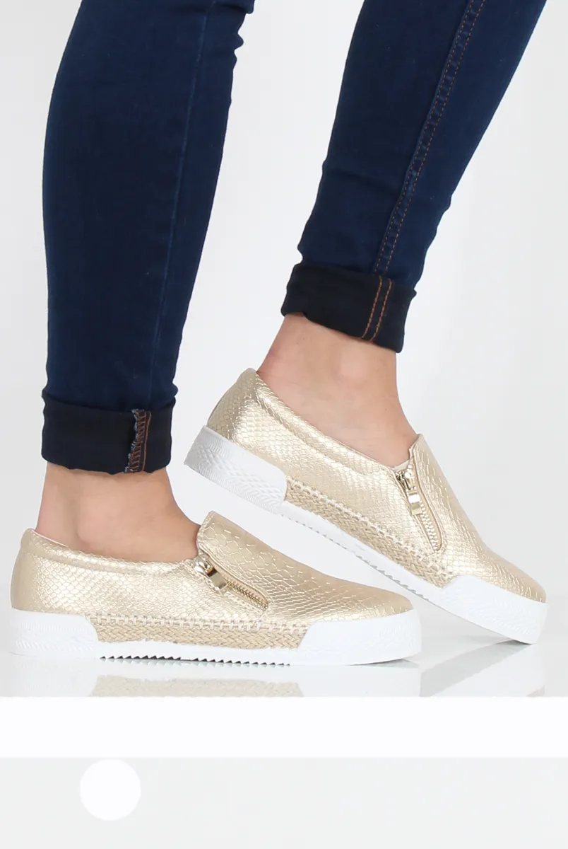 Gold Snakeskin Skater - Sophie