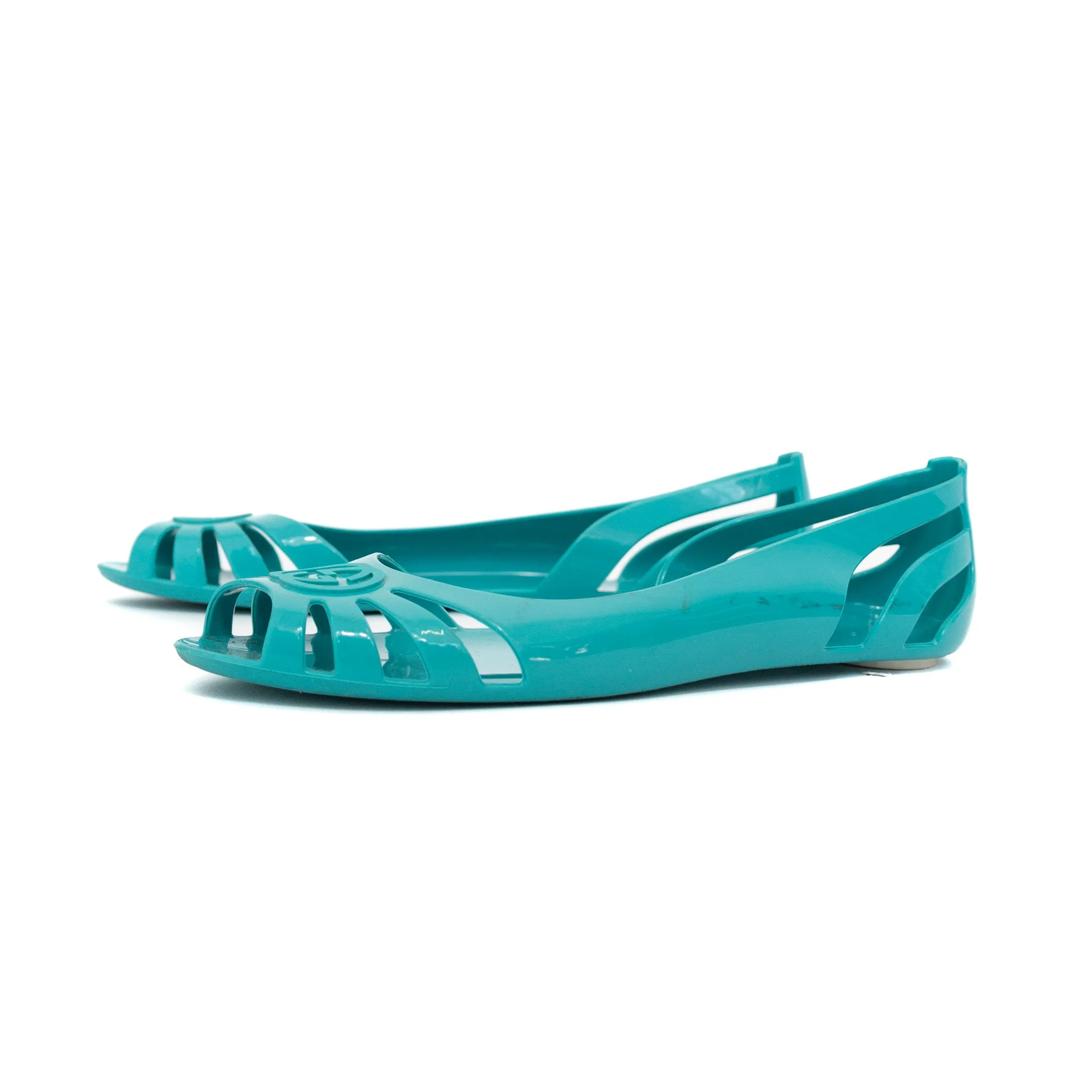 Gucci Interlocking GG Teal Sandals