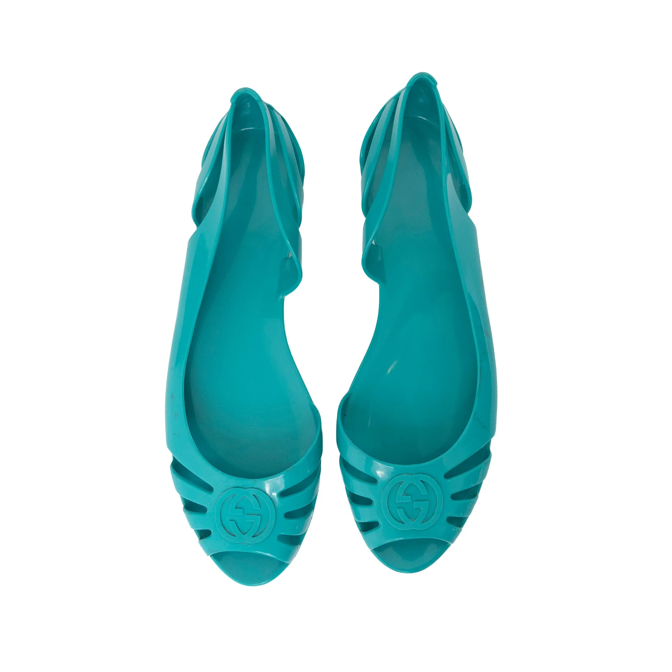 Gucci Interlocking GG Teal Sandals