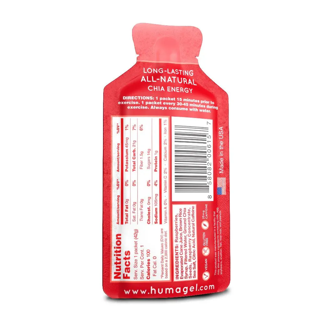 Hüma - Raspberry Caffeinated Energy Gel