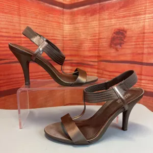 KENNETH COLE KNOW WAY PATINA SLING BACK PEEP TOE HEELS SIZE 10 TCC