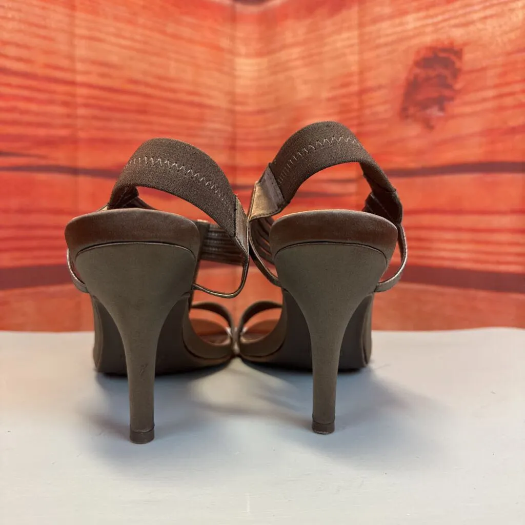 KENNETH COLE KNOW WAY PATINA SLING BACK PEEP TOE HEELS SIZE 10 TCC