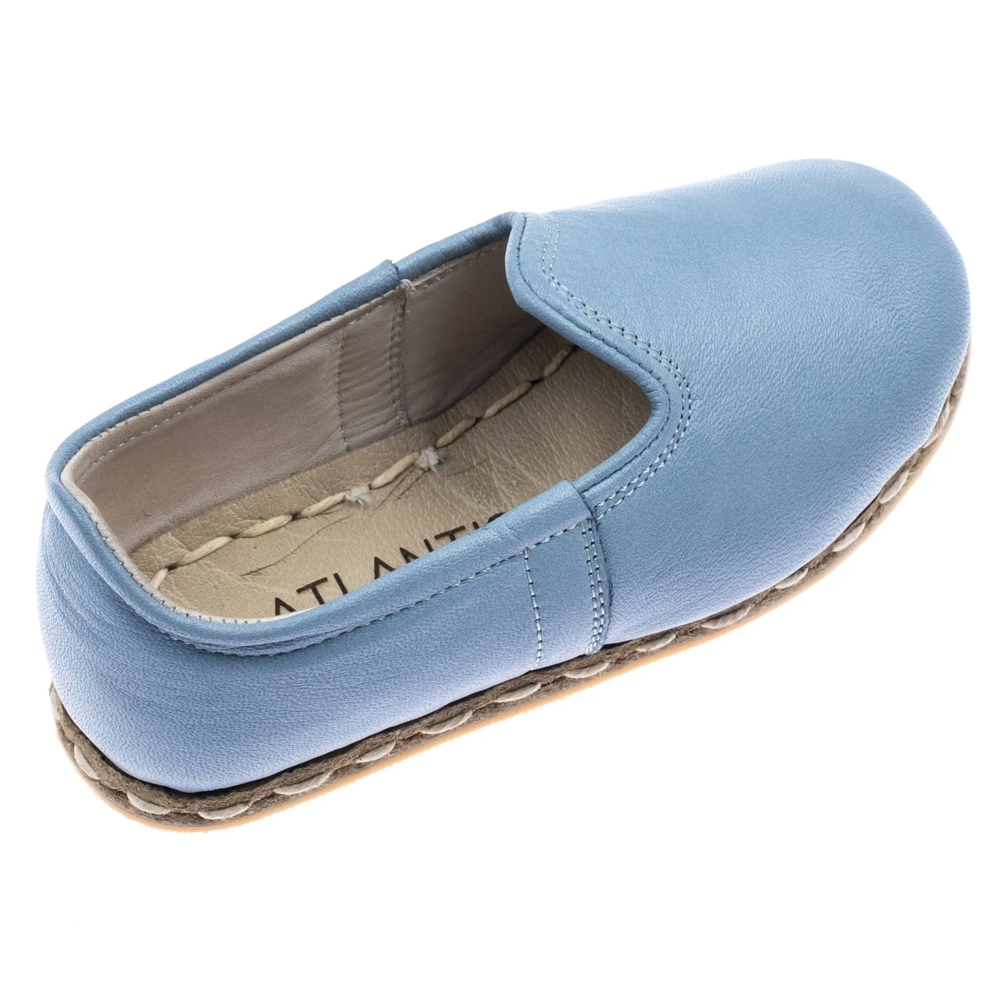 Kids Sky Blue Leather Shoes