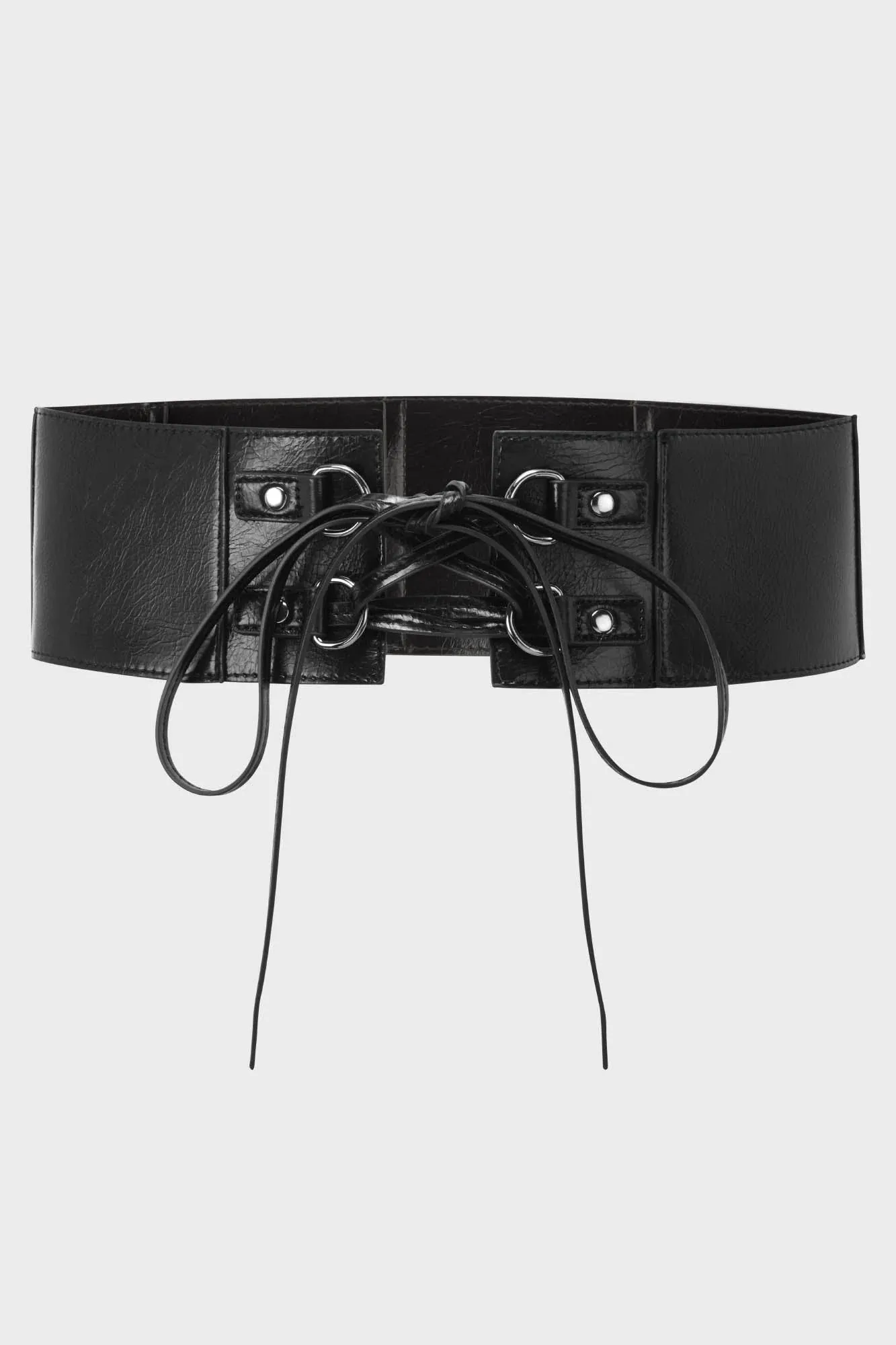 Killstar Kihilist Woodland Pine Statement Belt with Lacing in Black