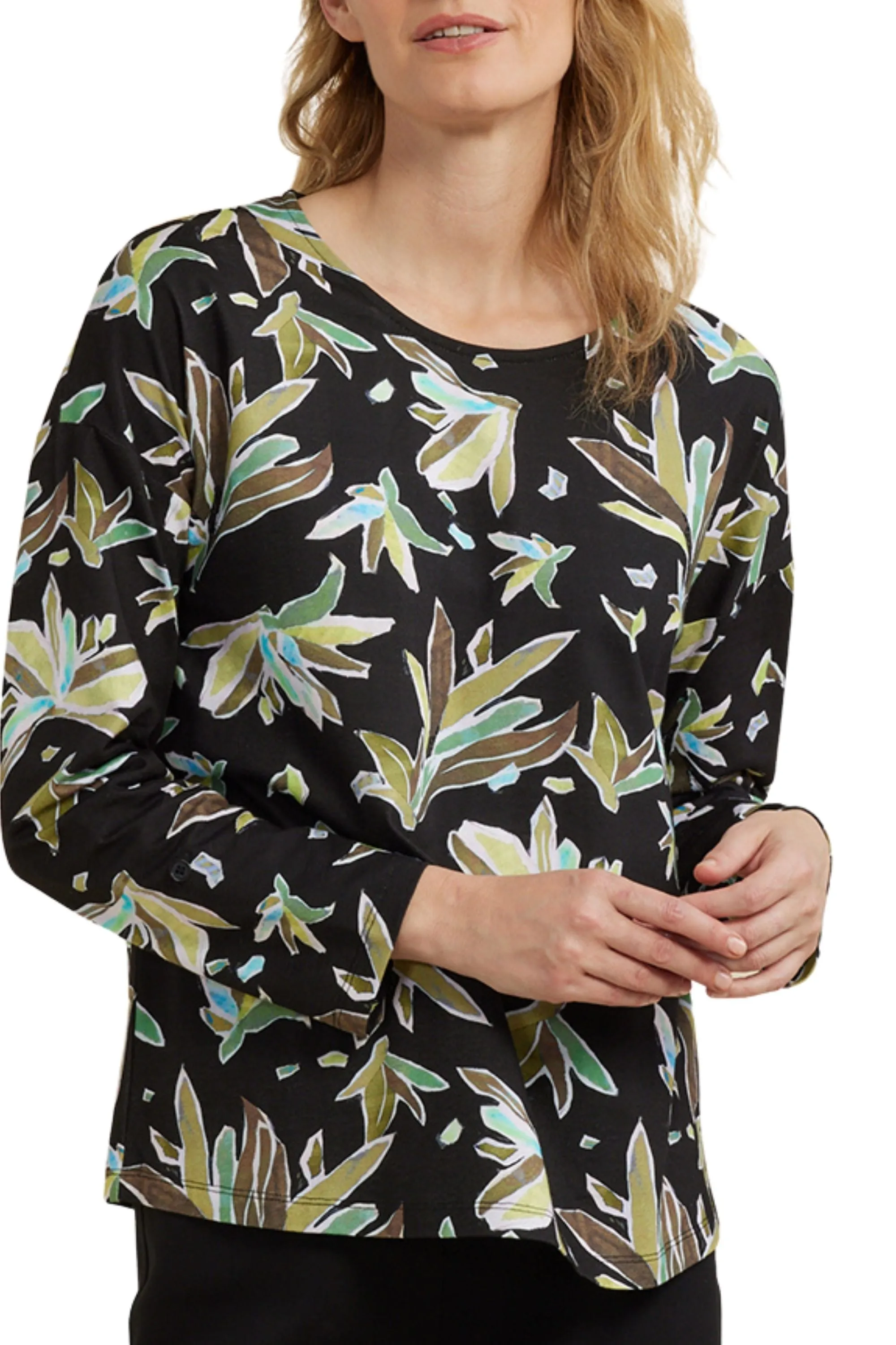 LEAF CRYSTAL PRINT TEE - YT24W7481