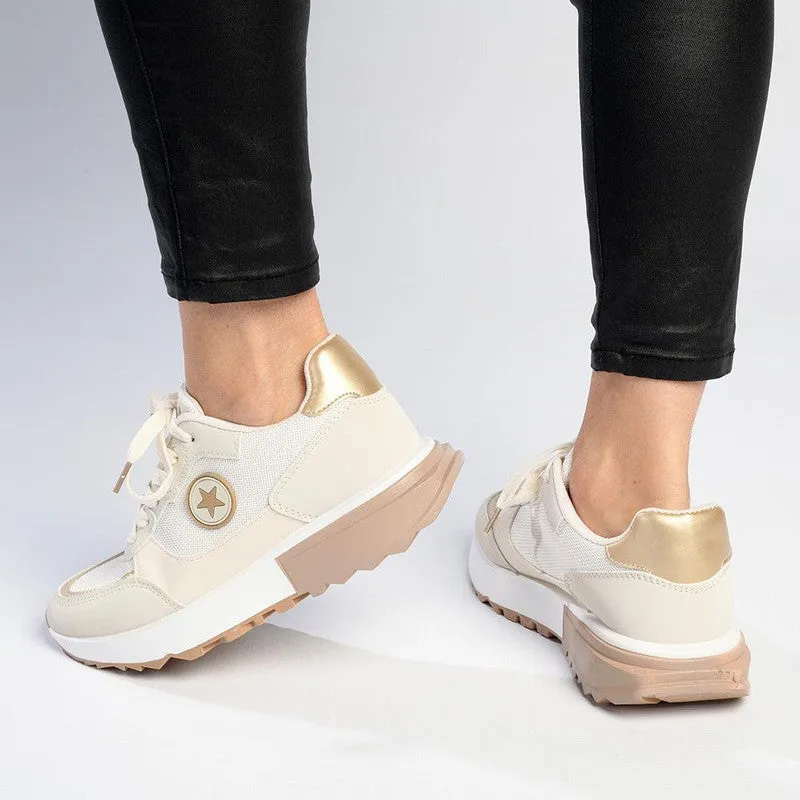 Madison Tanvi Fashion Sneaker - Beige/White