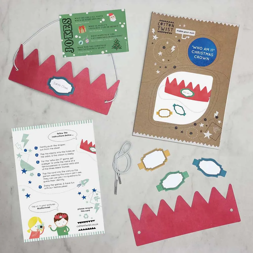 Make Your Own 'Who Am I?' Christmas Cracker Crown Kit