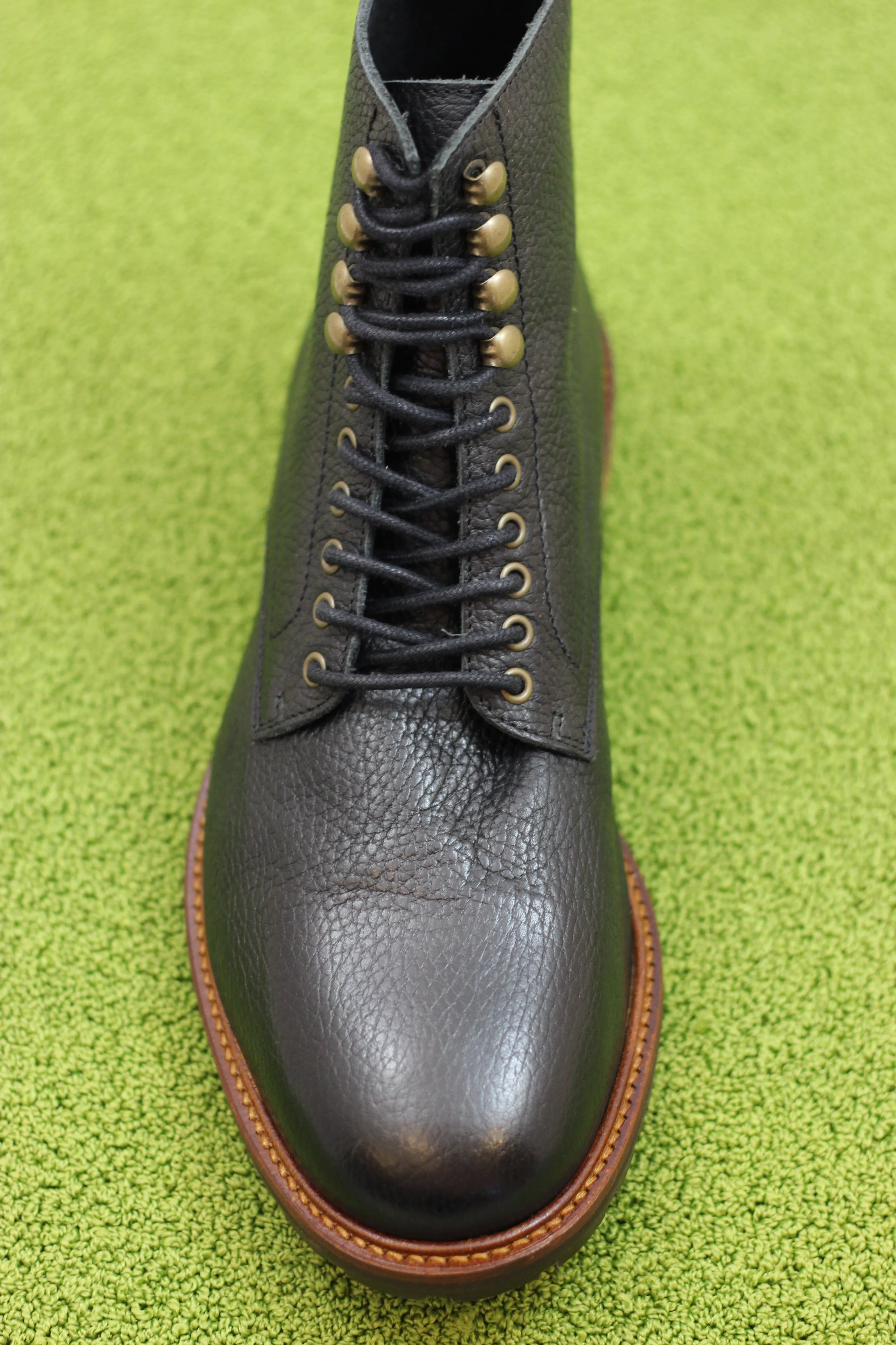 Mens York Lace Boot - Black Leather