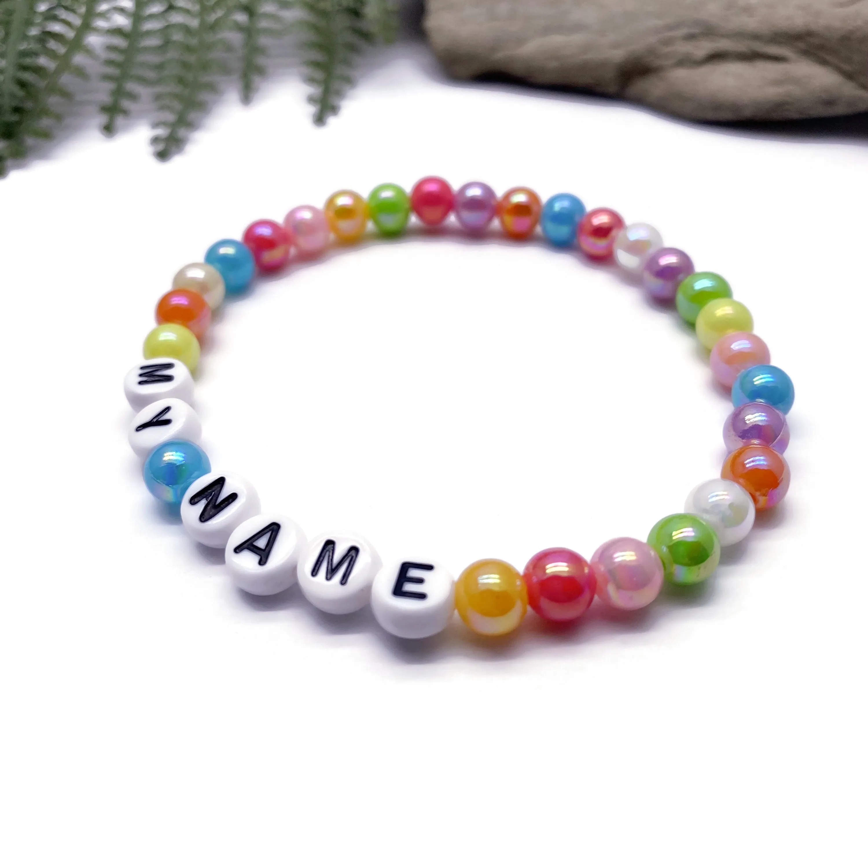 PERSONALISED Bead Bracelet - Pastel Acrylic Beads