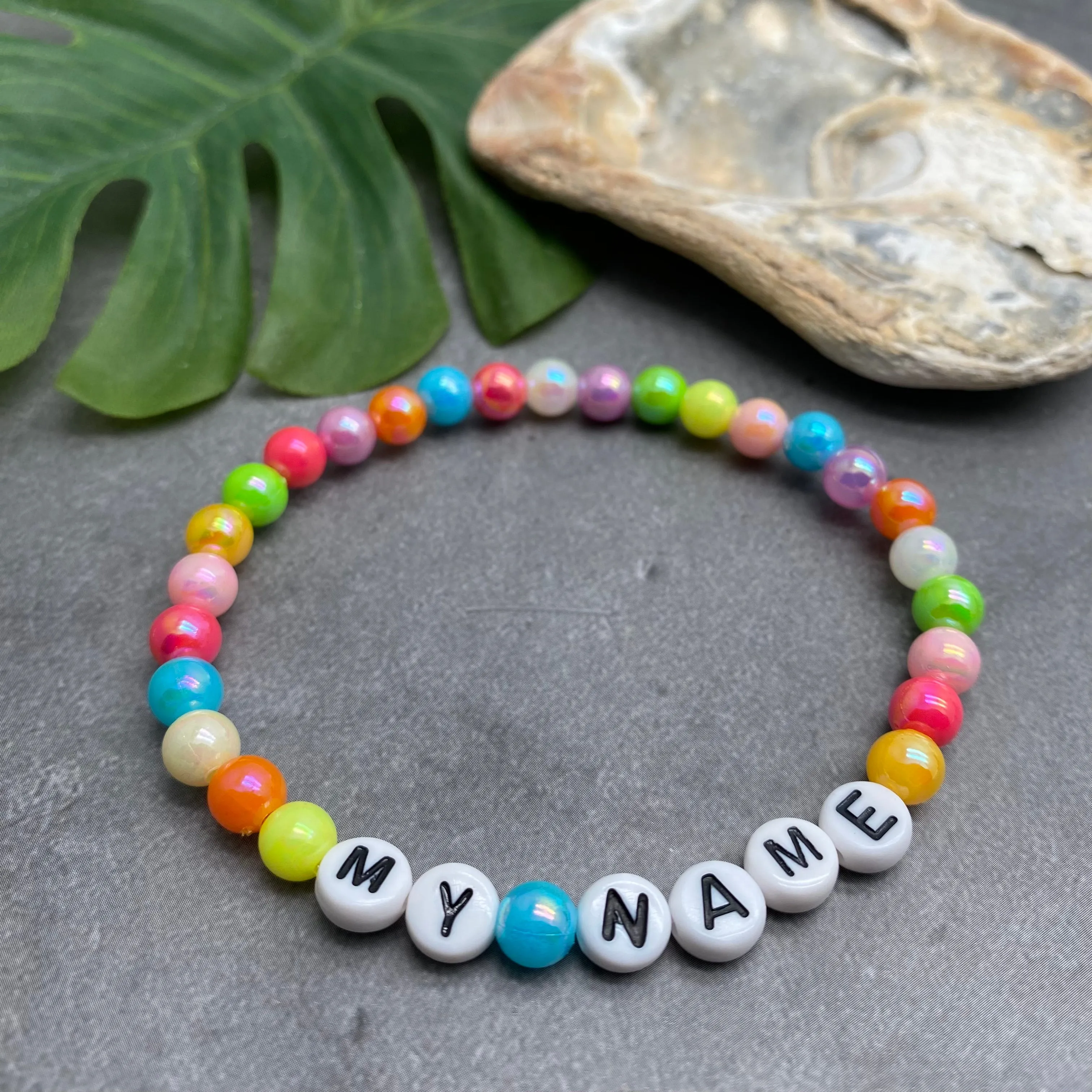 PERSONALISED Bead Bracelet - Pastel Acrylic Beads