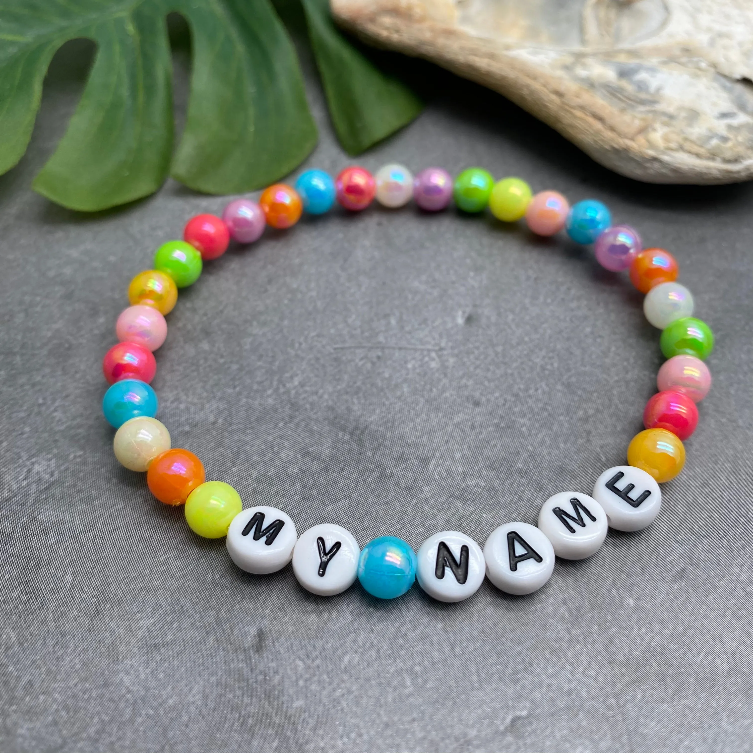 PERSONALISED Bead Bracelet - Pastel Acrylic Beads