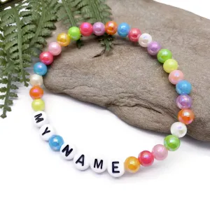 PERSONALISED Bead Bracelet - Pastel Acrylic Beads