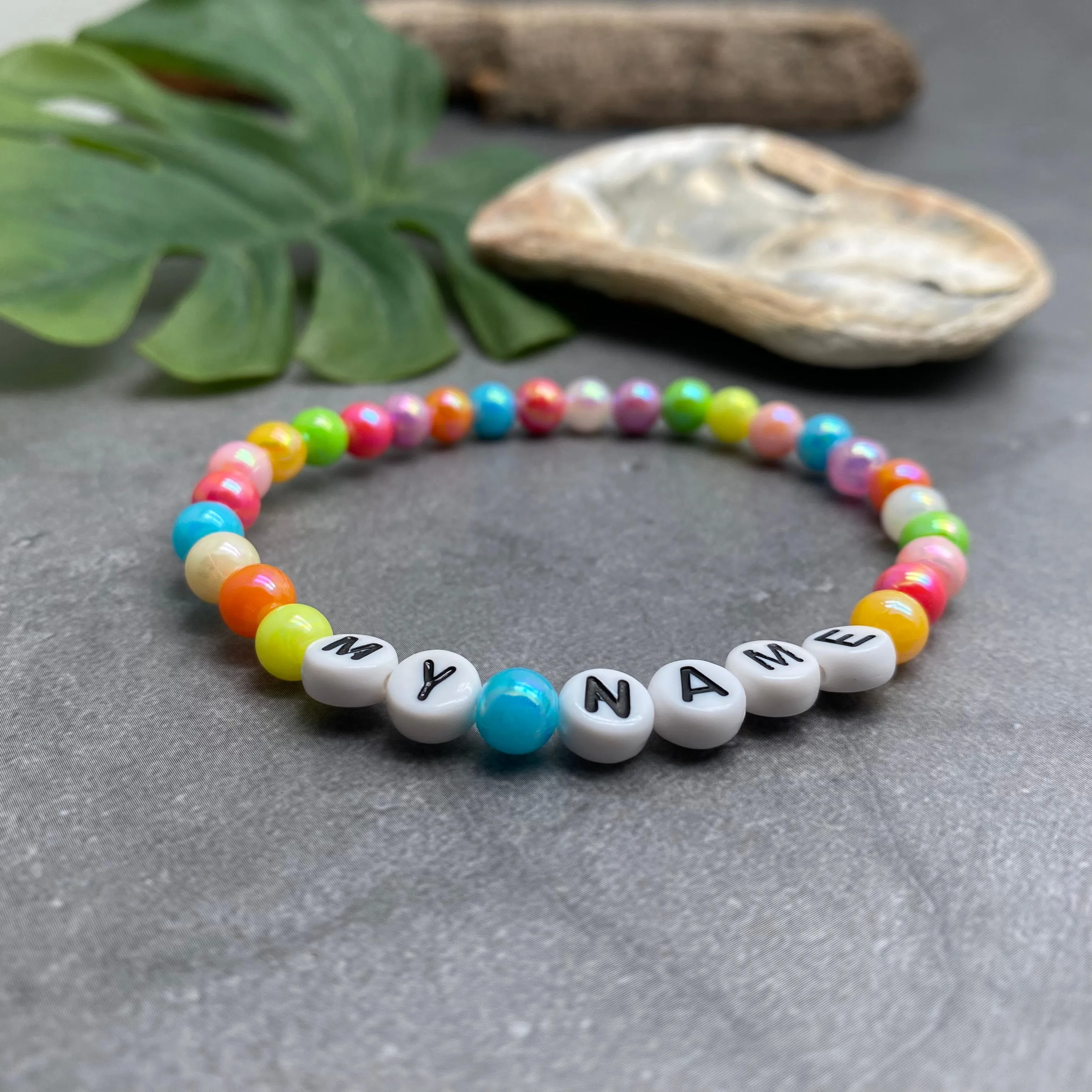 PERSONALISED Bead Bracelet - Pastel Acrylic Beads