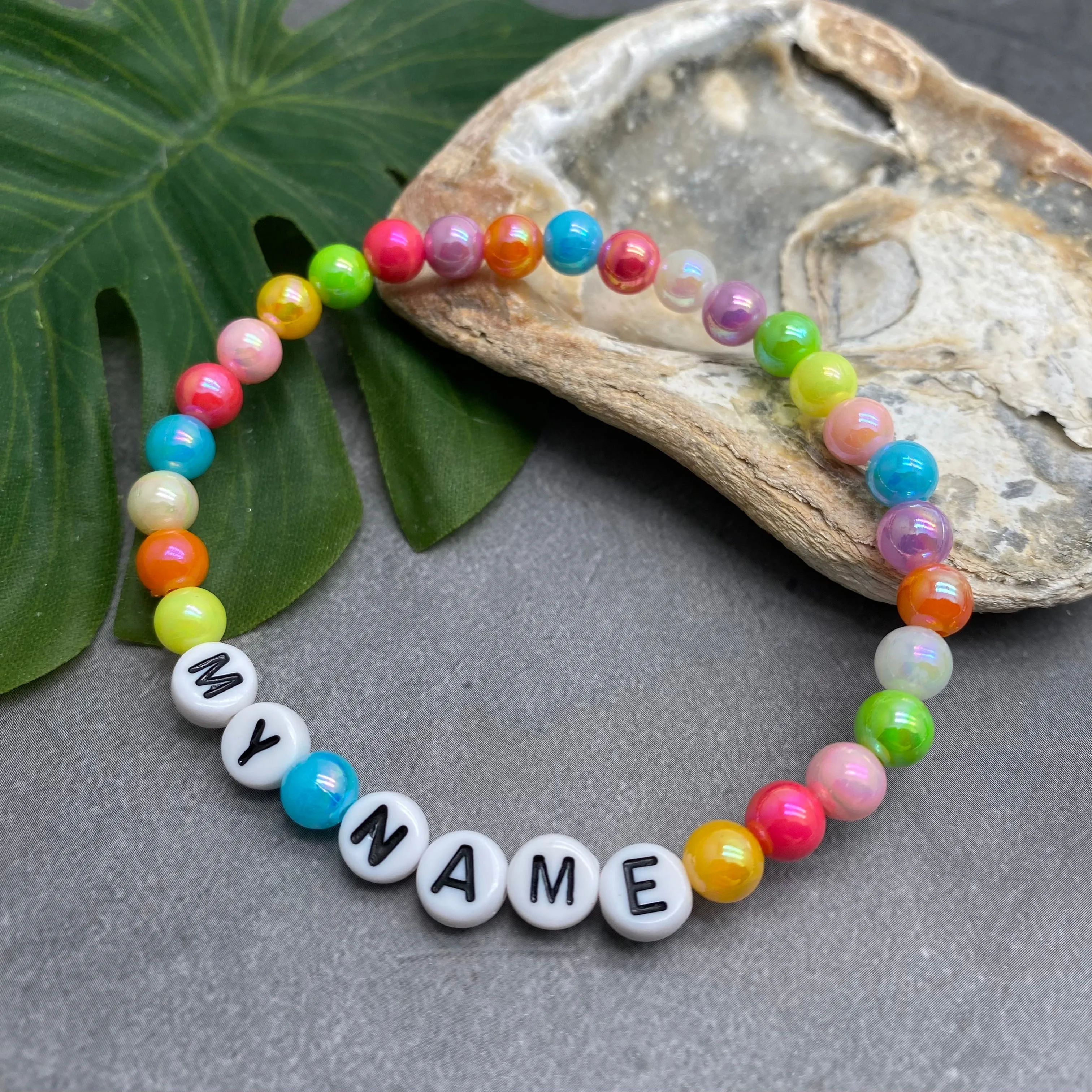 PERSONALISED Bead Bracelet - Pastel Acrylic Beads