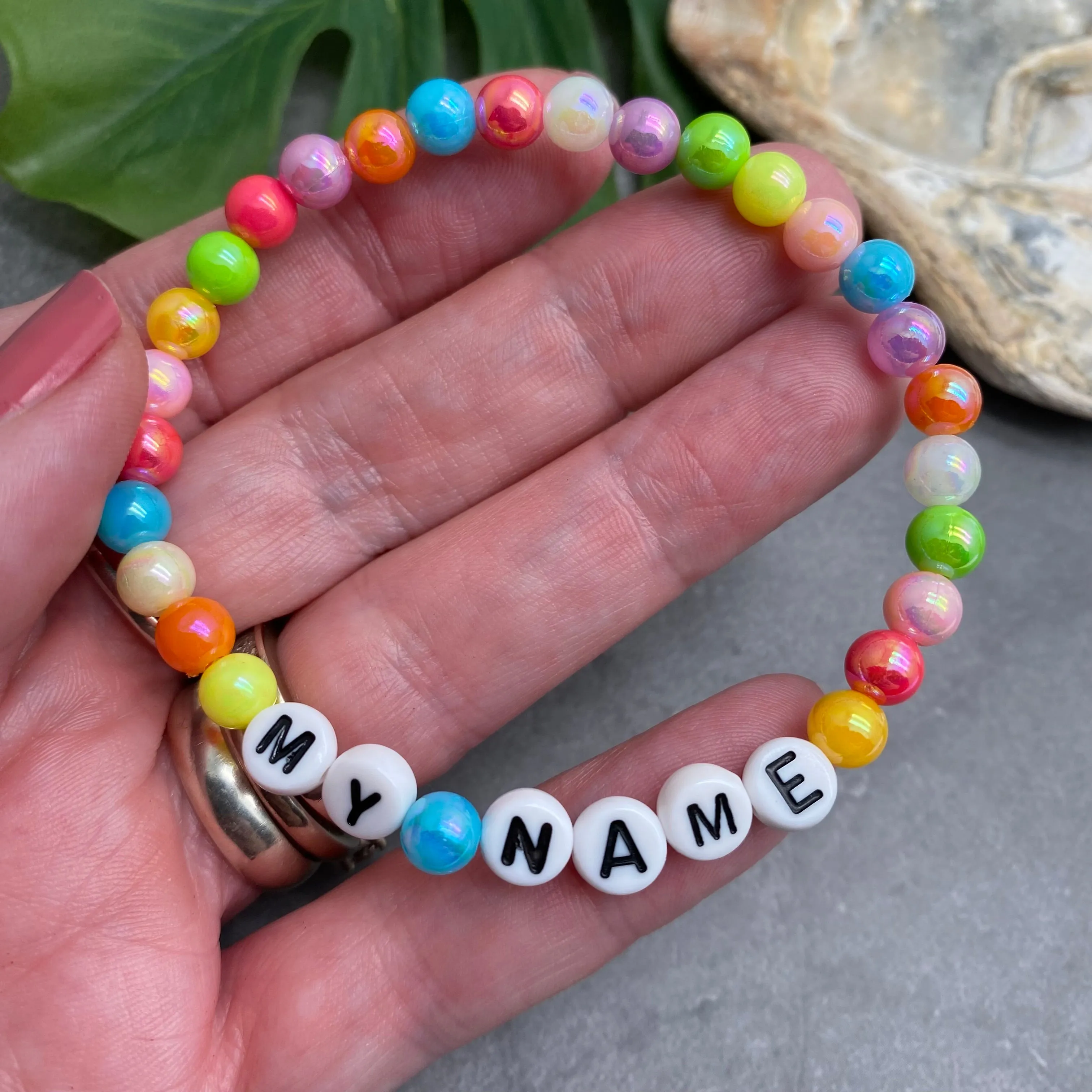 PERSONALISED Bead Bracelet - Pastel Acrylic Beads