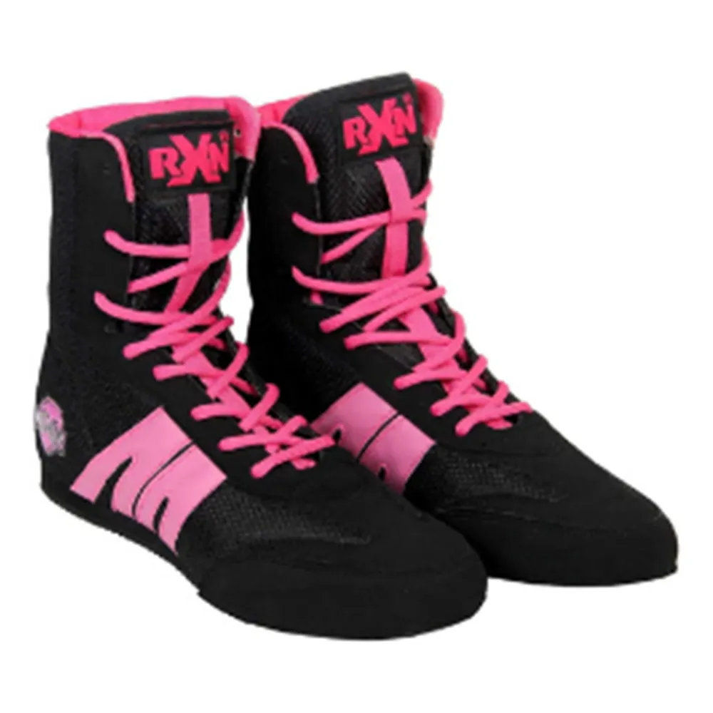 RXN Gold Medal Boxing Shoes (Black/Pink)