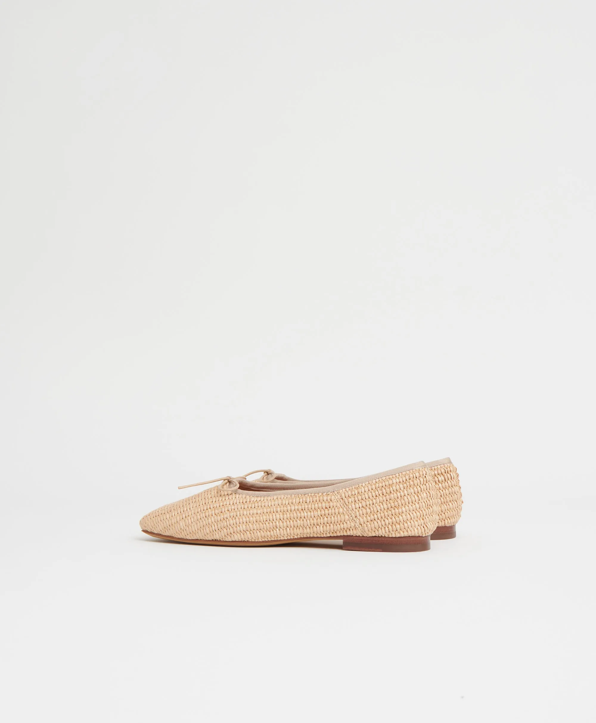 Square Toe Ballerina - Natural Raffia