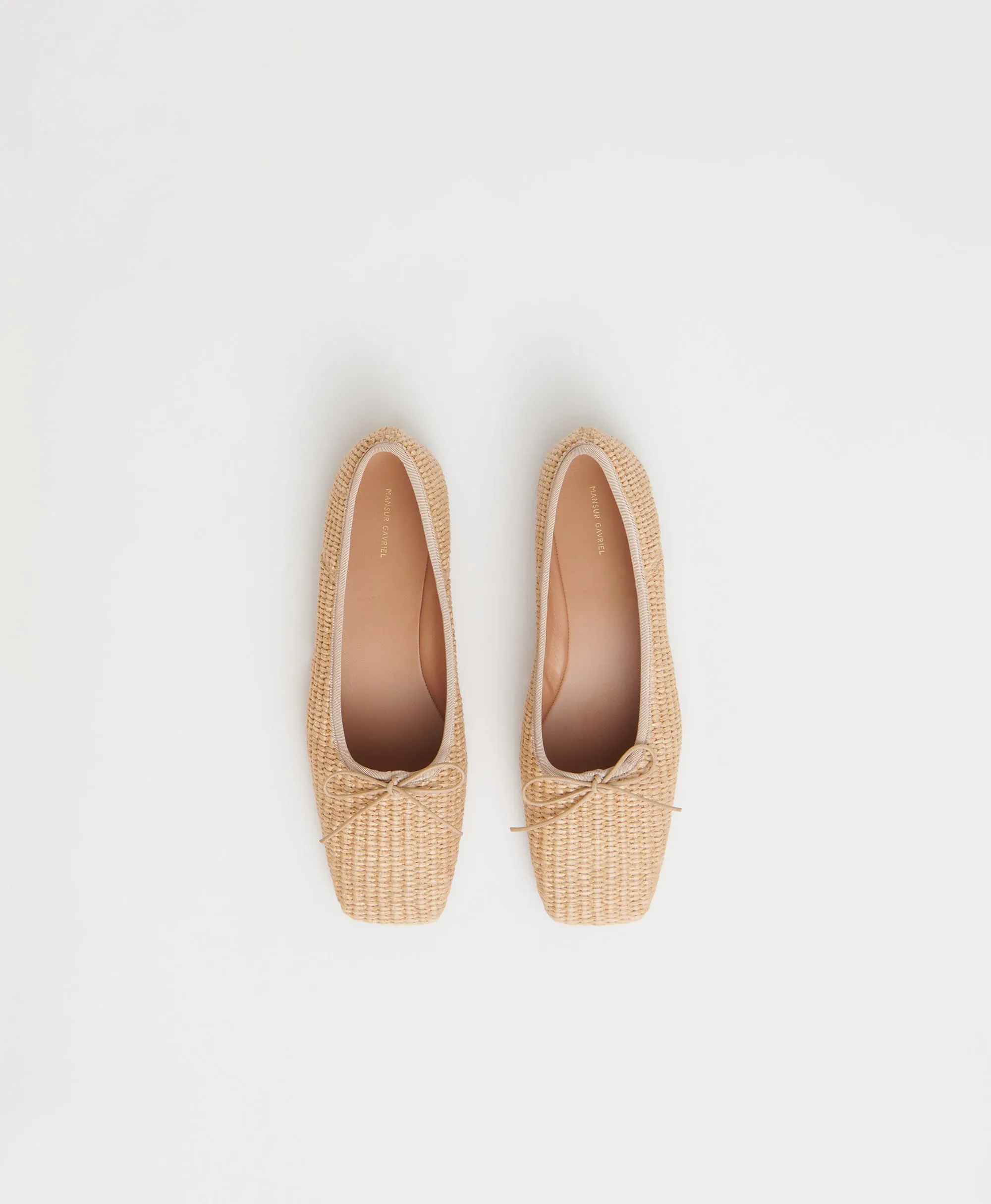 Square Toe Ballerina - Natural Raffia