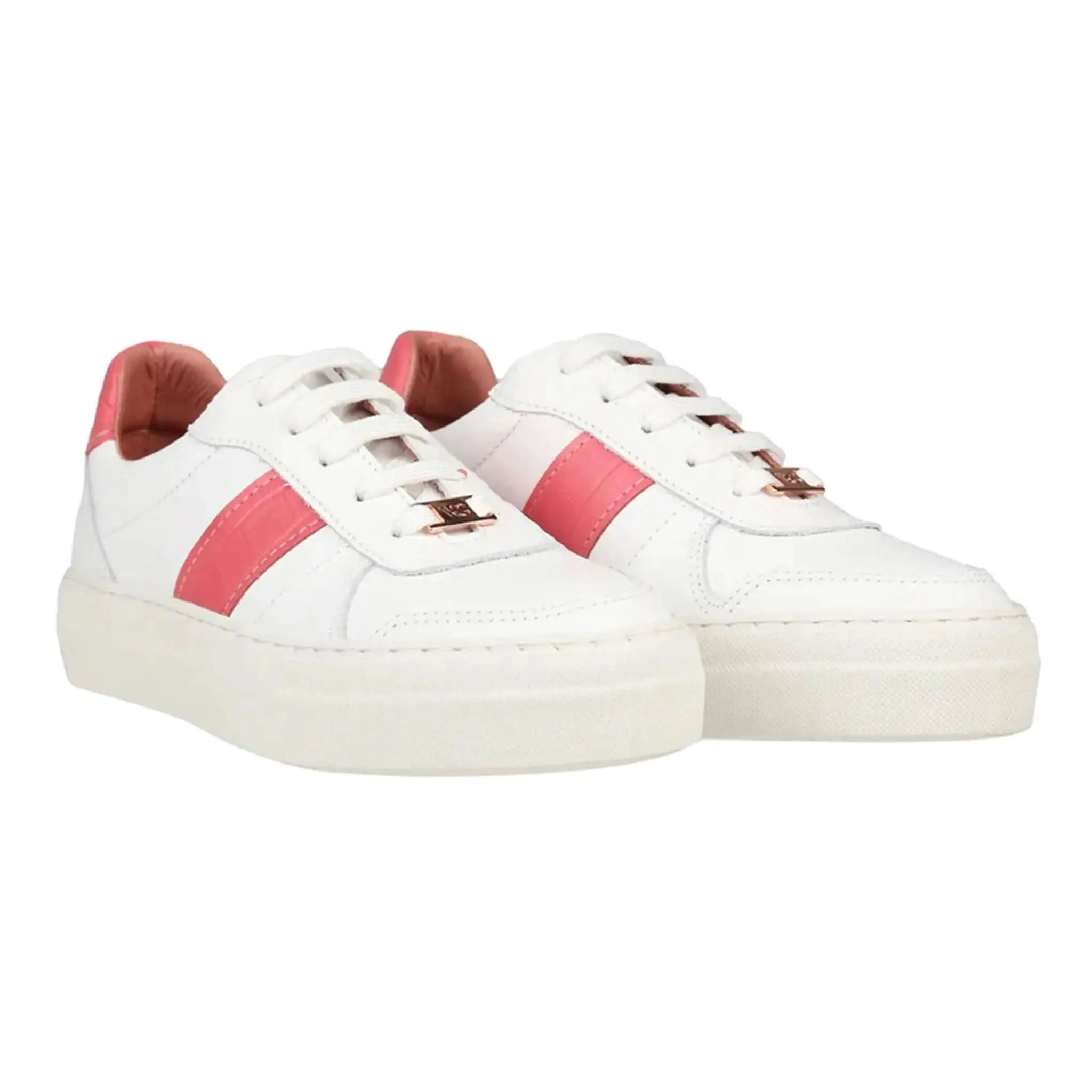 Stella White/Pink Leather Trainers