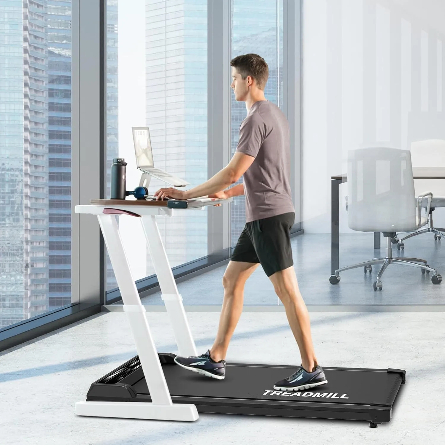 Walking Pad Under Desk Treadmill with 265lbs Capacity, Portable Treadmill for Home Office with Remote Control, 2.25HP Walking Treadmill for Walking and Jogging